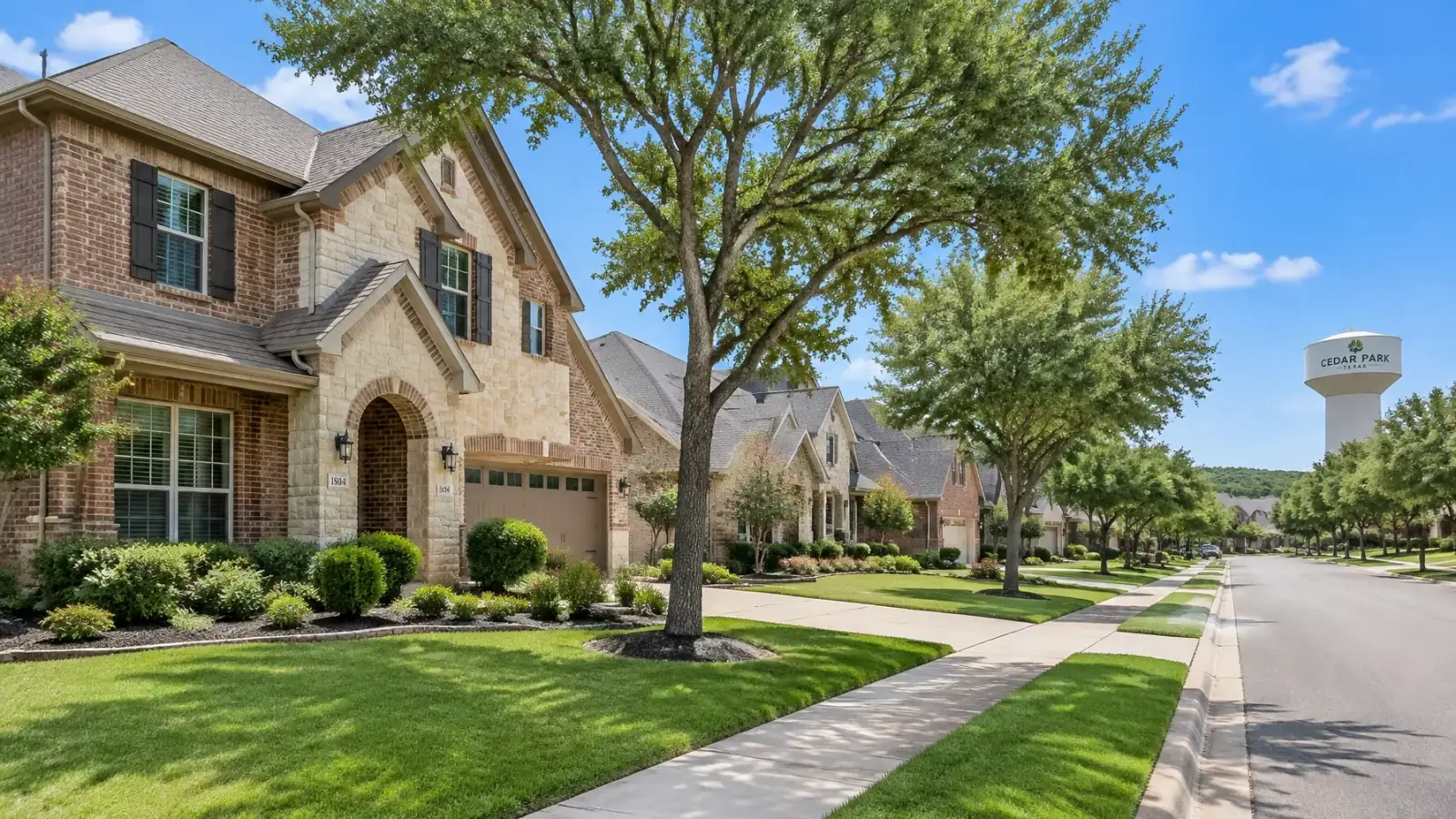 Homes with live oaks in Cedar Park, TX