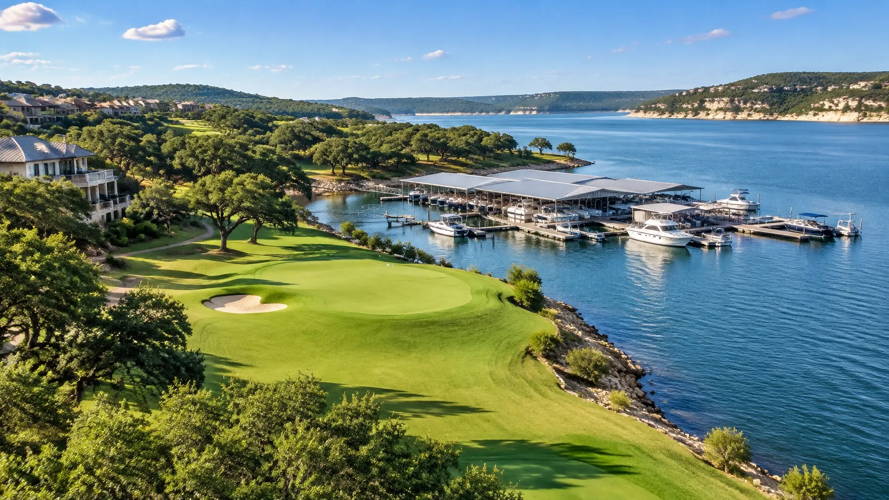 Point Venture, Texas golf course and Lake Travis marina