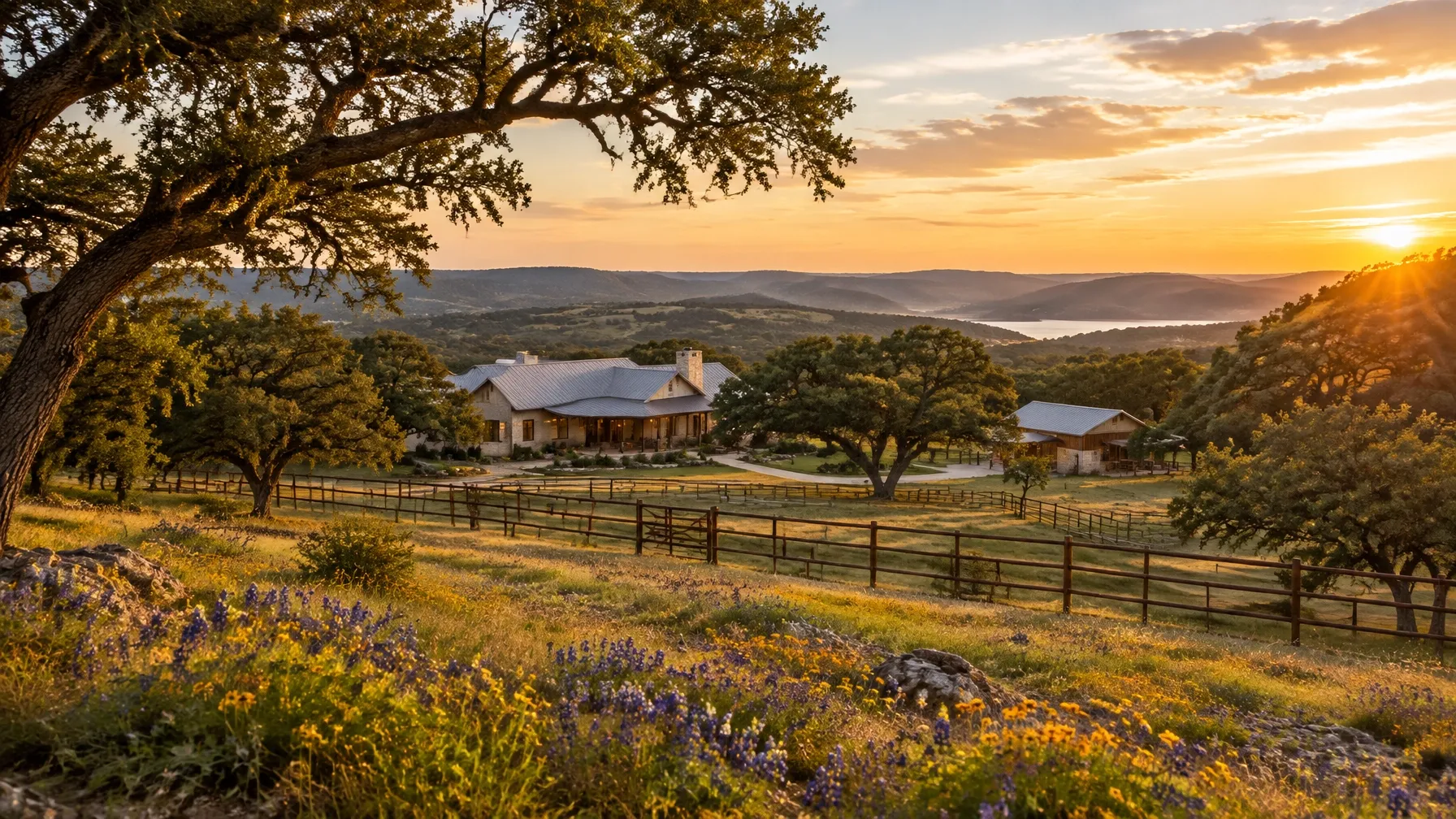 Hill Country ranch home and Lake Travis view near Spicewood, Texas