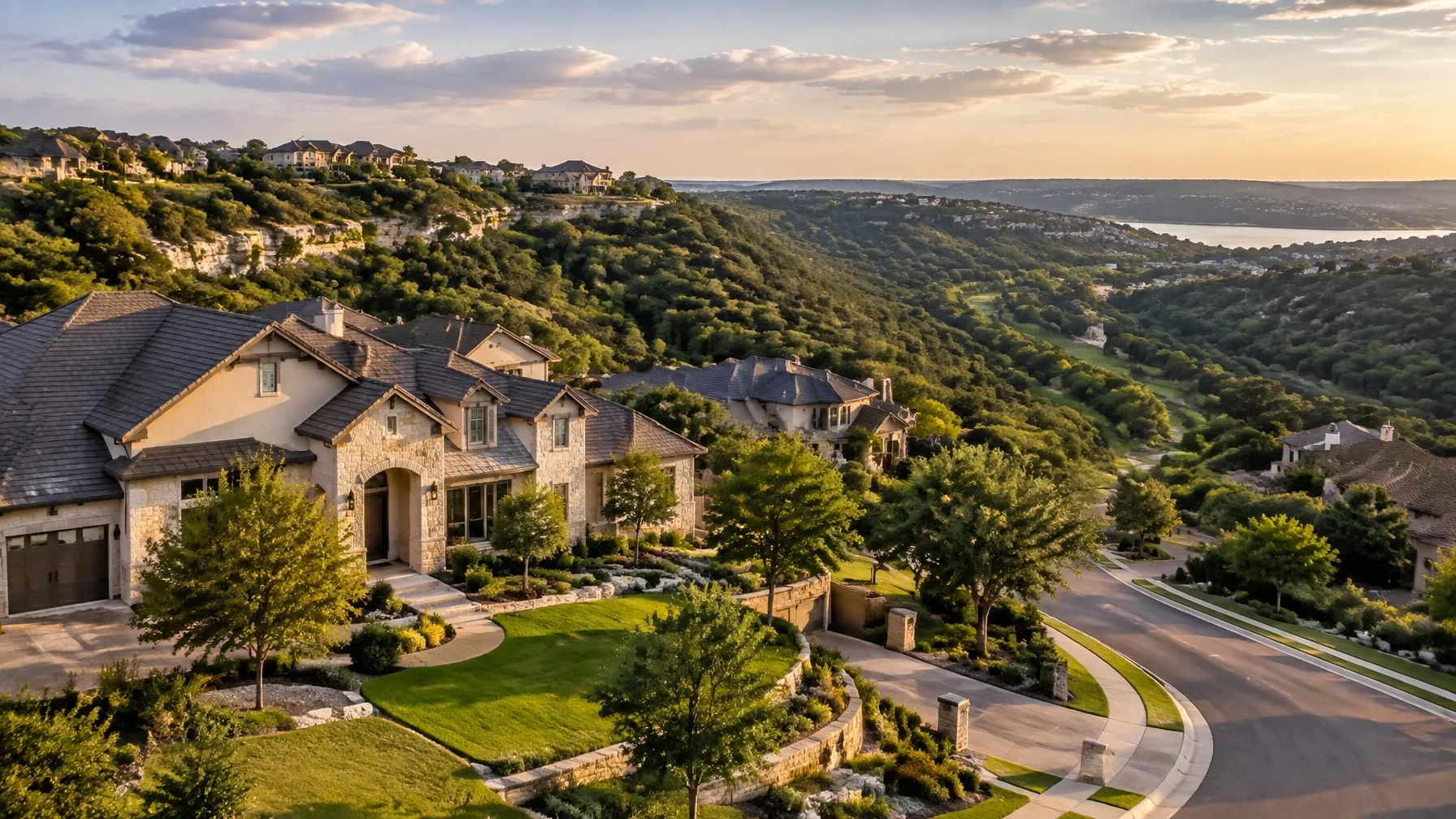 Steiner Ranch, Texas neighborhood homes in the Hill Country