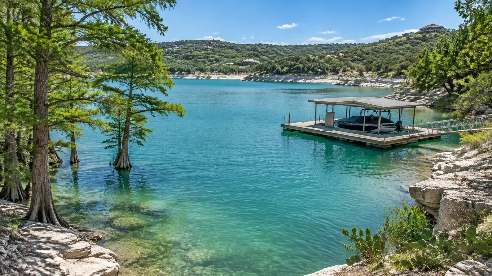 Lake Travis shoreline in Volente, TX